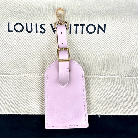 Louis Vuitton pink and black custom painted leather bag charm luggage tag - Picture 3 of 3